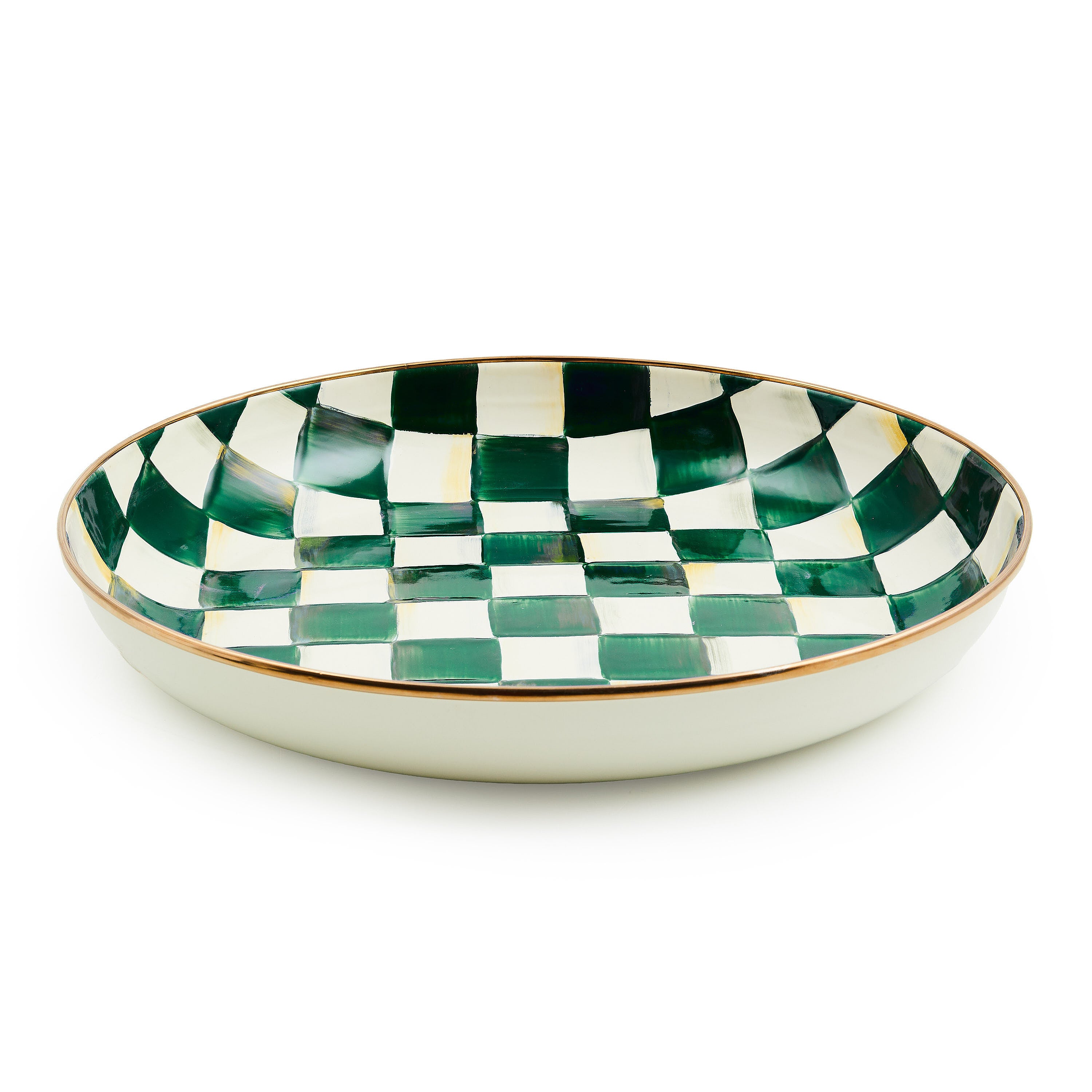 Mackenzie-Childs Emerald Check, green and white checked abundant bowl