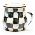 Mackenzie-Childs Courtly Check, Black and White Checked Enamel Mug