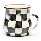 Mackenzie-Childs Courtly Check, Black and White Checked Enamel Mug