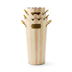 Rosy Stripe Flower Buckets, Set of 3
