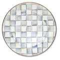 Mackenzie-Childs Sterling Check, Grey and White Checked Enamel Charger/Plate