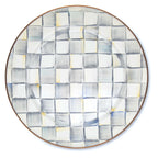 Mackenzie-Childs Sterling Check, Grey and White Checked Enamel Charger/Plate