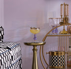 Violet Check Coupe Glass