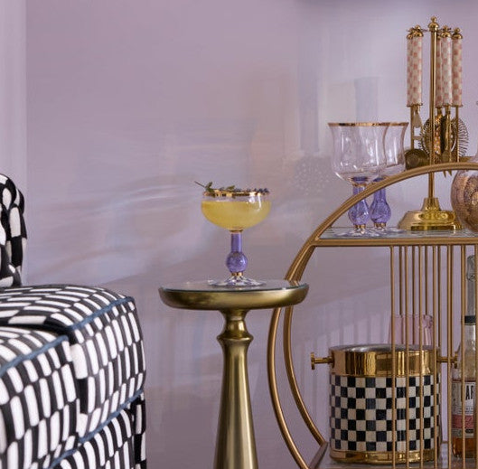 Violet Check Coupe Glass