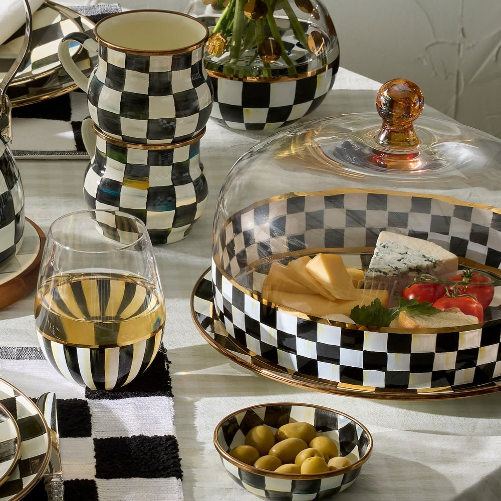Courtly Check Glass Cake Dome Display