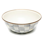 Mackenzie-Childs Sterling Check, Grey and White Checked Medium Everyday Bowl