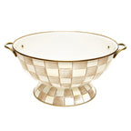 Mackenzie-Childs Mocha Check, brown and white checked everything bowl