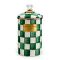 Mackenzie-Childs Emerald Check, Green and white checked large canister
