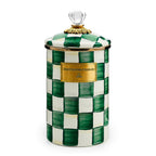 Mackenzie-Childs Emerald Check, Green and white checked large canister