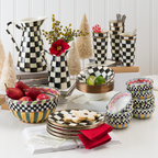 Mackenzie-Childs Courtly Check, Black and White Checked Enamel Practical Pitcher - Medium