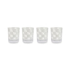 White Check Acrylic Tumblers, Set of 4