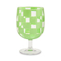 Green Check Acrylic Water Goblets, Set of 4