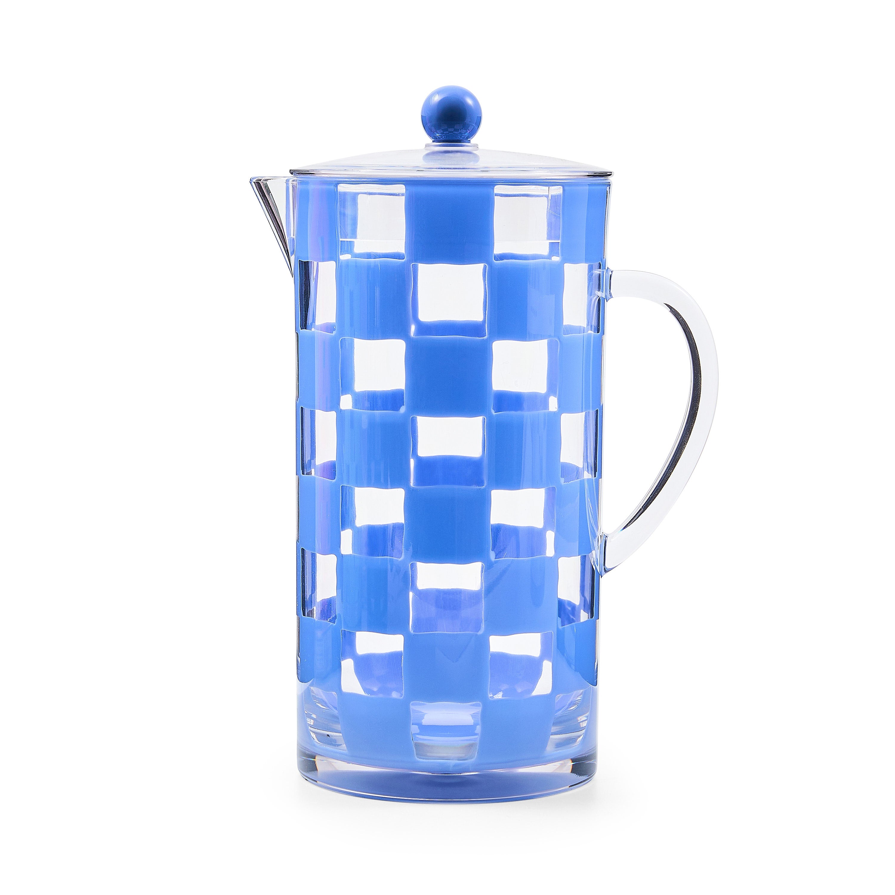 Blue Check Acrylic Pitcher