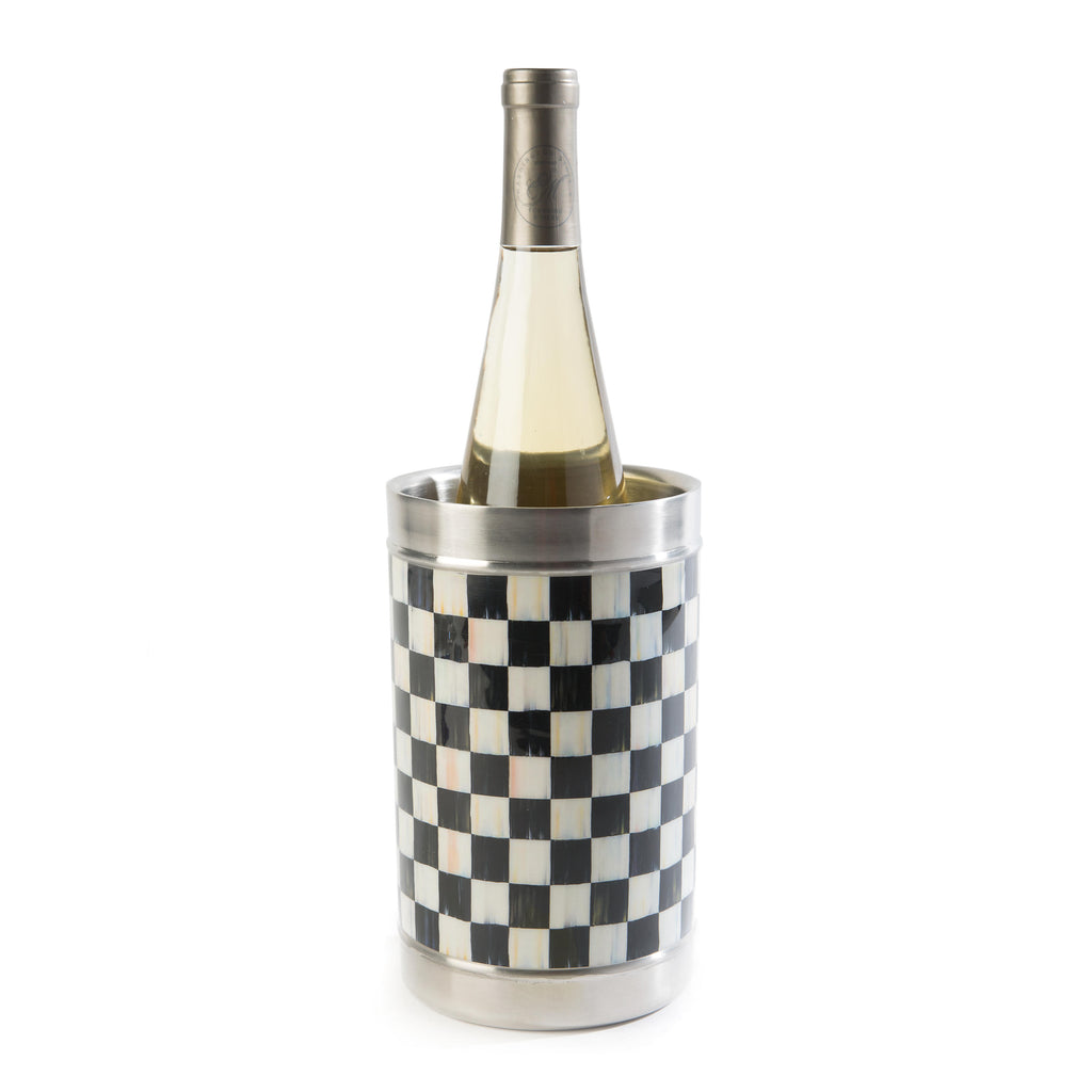 Mackenzie-Childs Courtly Check, Black and White Checked 3260 Wine Cooler