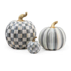 Mackenzie-Childs Sterling Check, Grey and White Checked Large Pumpkin