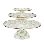 MacKenzie-Childs Sterling Check Pedestal Platters