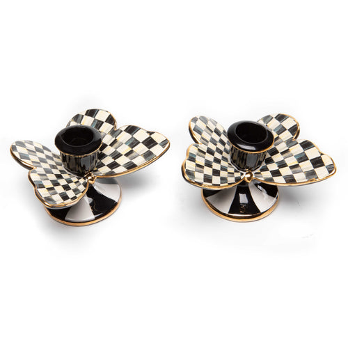 MacKenzie-Childs Courtly Check Butterfly Candle Holders - Set of 2