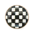 Mackenzie-Childs Courtly Check, Black and White Checked Enamel Canape Plates - set of 4