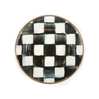 Mackenzie-Childs Courtly Check, Black and White Checked Enamel Canape Plates - set of 4