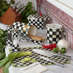 Mackenzie-Childs Courtly Check, Black and White Checked Enamel Recipe Box