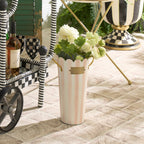 Rosy Stripe Flower Buckets, Set of 3