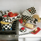 Mackenzie-Childs Courtly Check, Black and White Checked Enamel Recipe Box