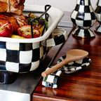 Mackenzie-Childs Courtly Check, Black and White Checked Enamel Spoon Rest