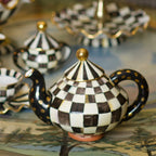 Mackenzie-Childs Courtly Check, Black and White Checked Teapot