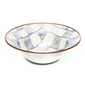 Mackenzie-Childs Sterling Check, Grey and White Checked Enamel Breakfast Bowl