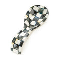 Mackenzie-Childs Courtly Check, Black and White Checked Enamel Spoon Rest