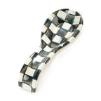 Mackenzie-Childs Courtly Check, Black and White Checked Enamel Spoon Rest