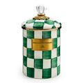 Mackenzie-Childs Emerald Check, Green and white checked medium canister