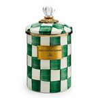 Mackenzie-Childs Emerald Check, Green and white checked medium canister