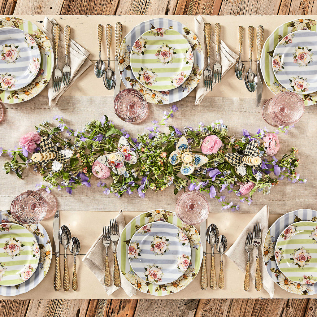 Mackenzie-Childs Wildflowers Dessert Plate - Green