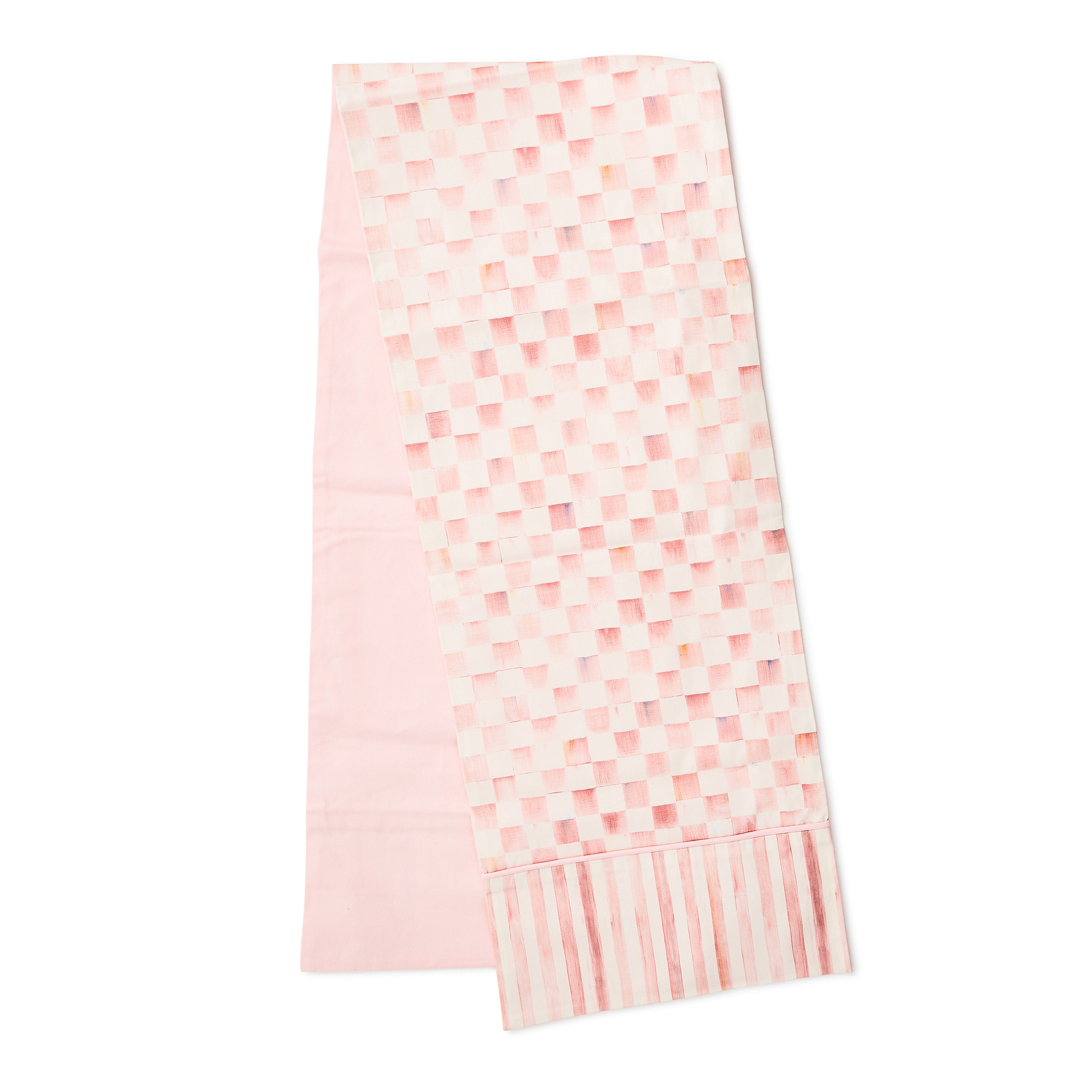 Mackenzie-Childs Rosy Check, pink and white checked table runner