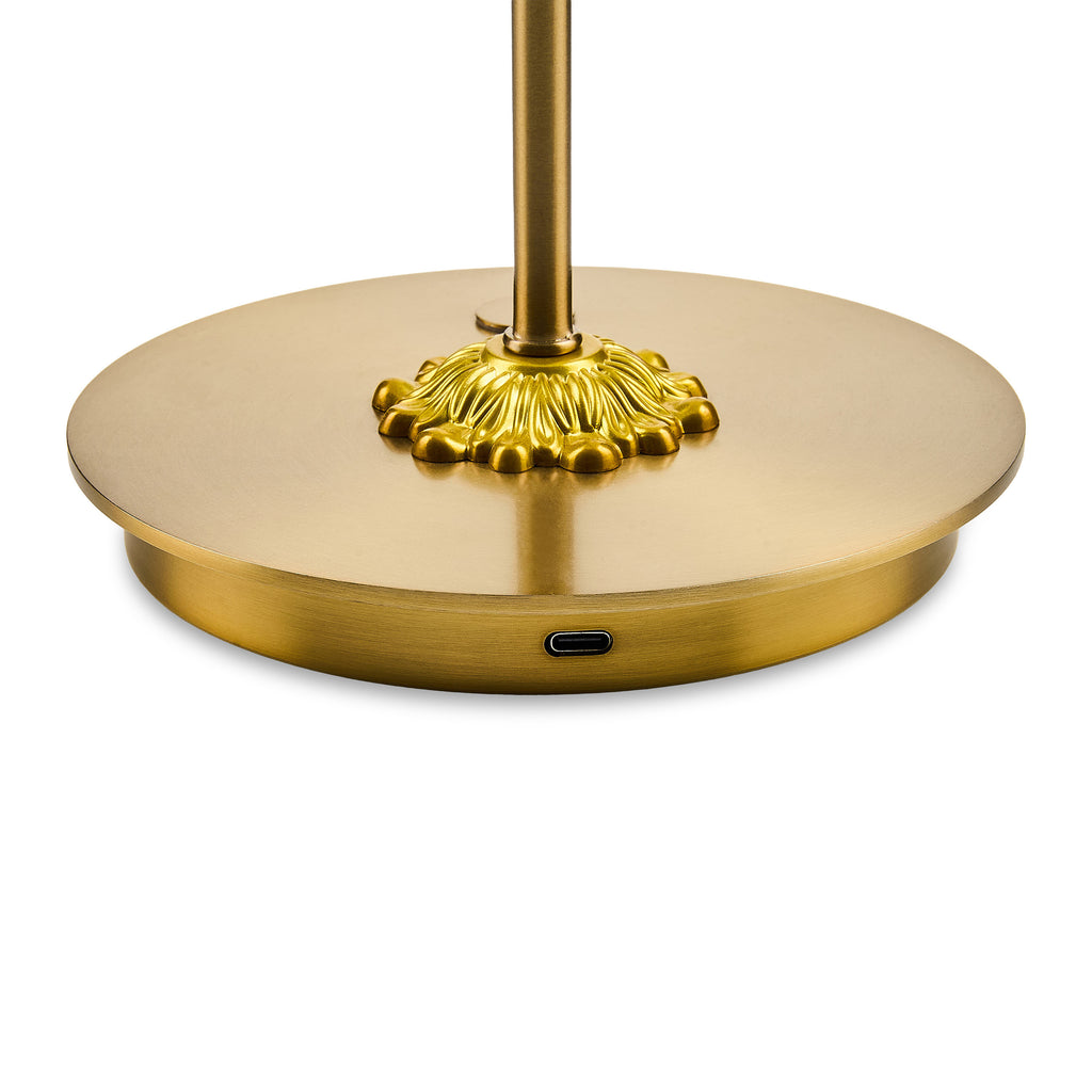MacKenzie-Childs Emerald Check Led Rechargeable Dome Table Lamp