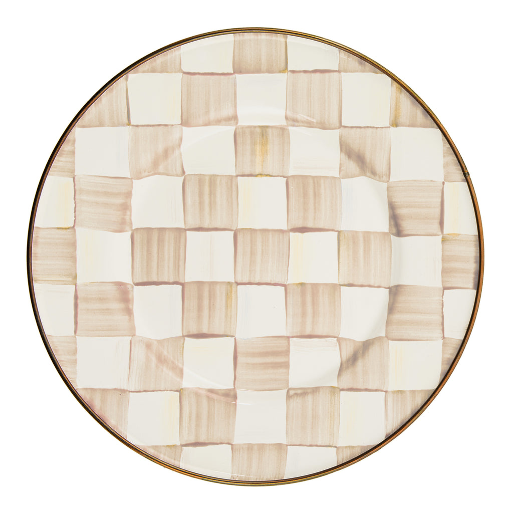 Mackenzie-Childs Mocha Check, brown and white checked salad plate