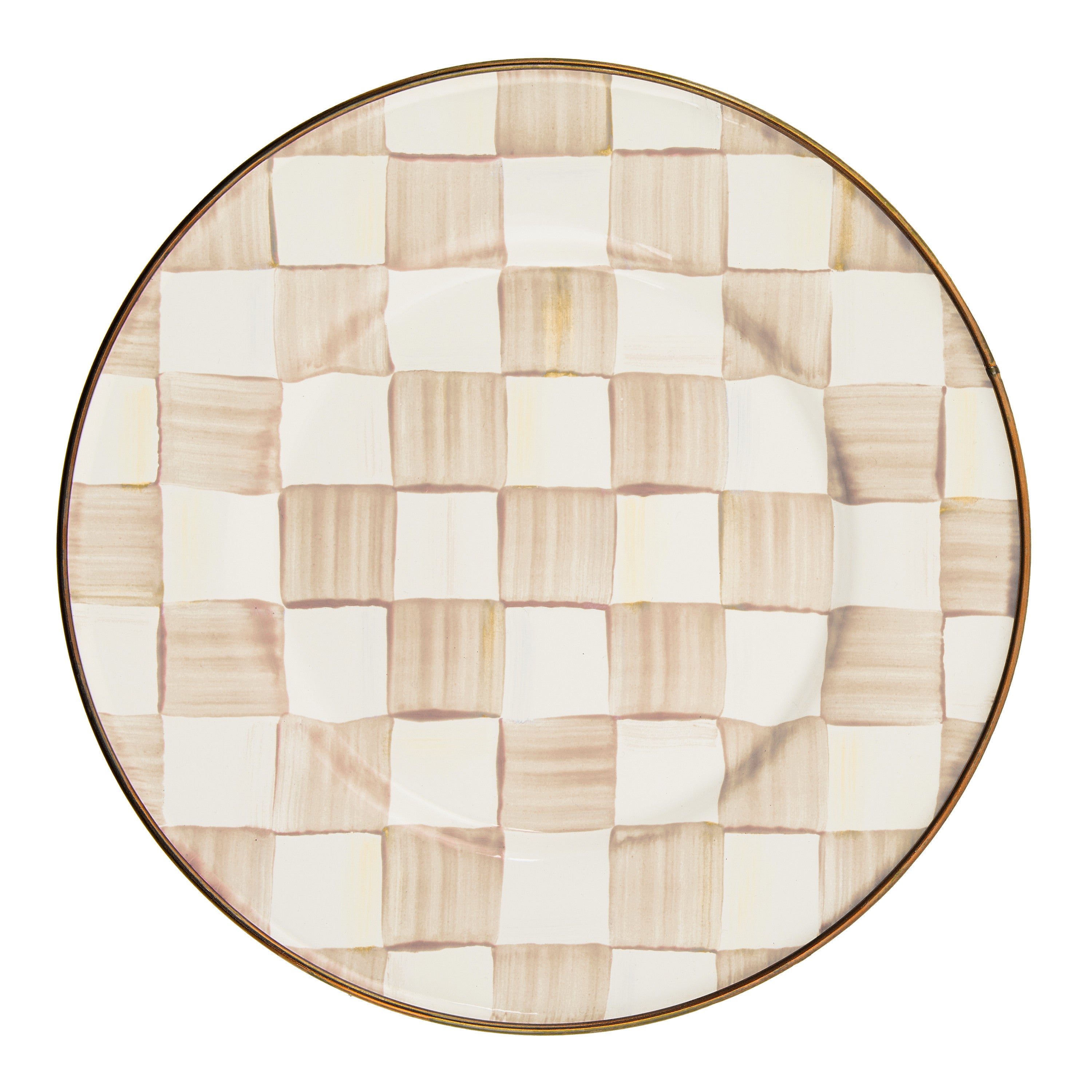 Mackenzie-Childs Mocha Check, brown and white checked salad plate