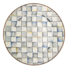 Mackenzie-Childs Sterling Check, Grey and White Checked Enamel Serving Platter