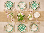 Mackenzie-Childs Emerald Check, Green and white checked dinner plate