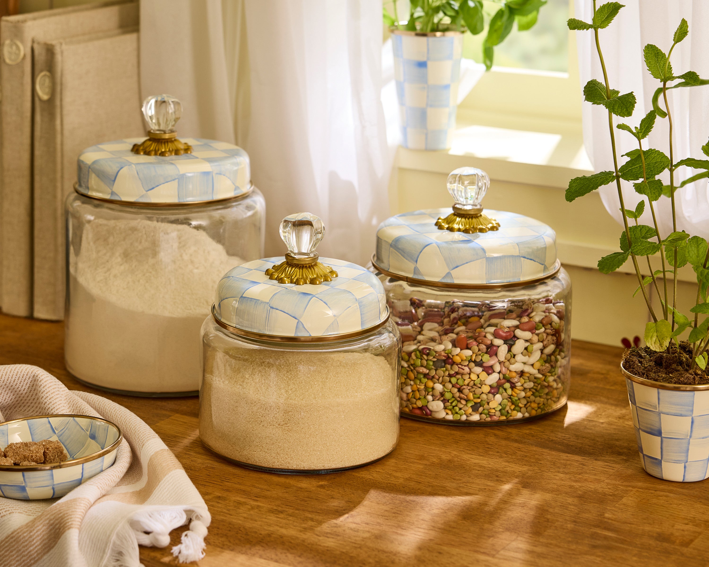 Sky Check Medium Kitchen Canister