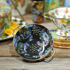 Mackenzie-Childs Flower Market, Floral Patterned Small Colander - Black