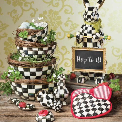 MacKenzie-Childs Courtly Check Menu Rabbit