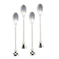 Mackenzie-Childs Courtly Check, Black and White Checked Espresso Spoons (set of 4)