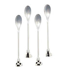 Mackenzie-Childs Courtly Check, Black and White Checked Espresso Spoons (set of 4)