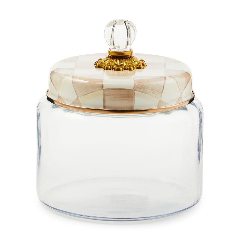 MacKenzie-Childs Mocha Check Medium Kitchen Canister