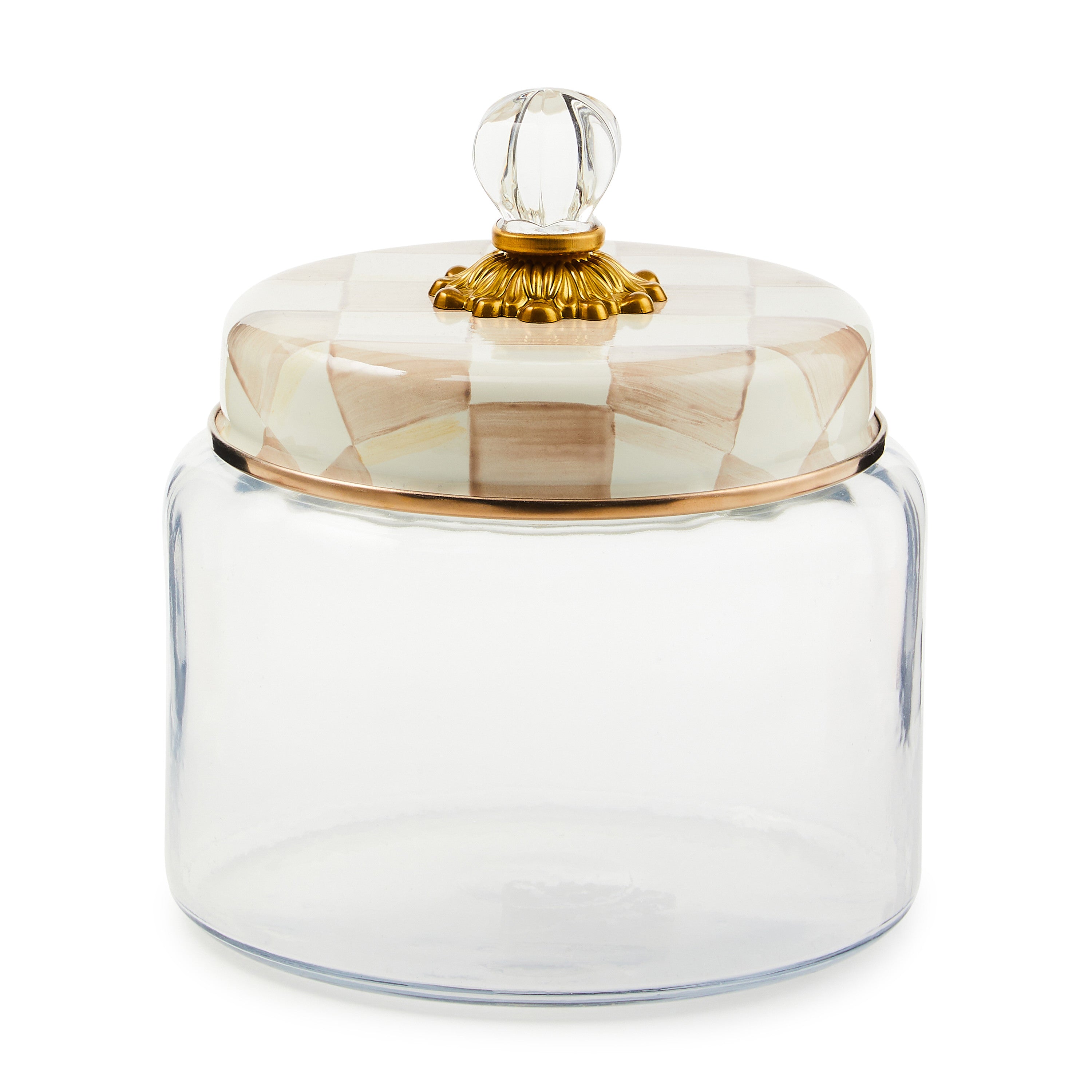 MacKenzie-Childs Mocha Check Medium Kitchen Canister
