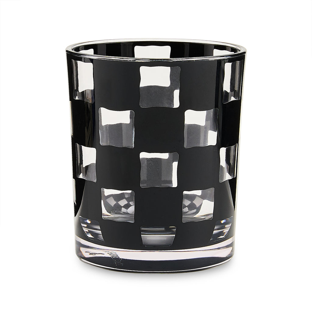 Black Check Acrylic Tumblers, Set of 4