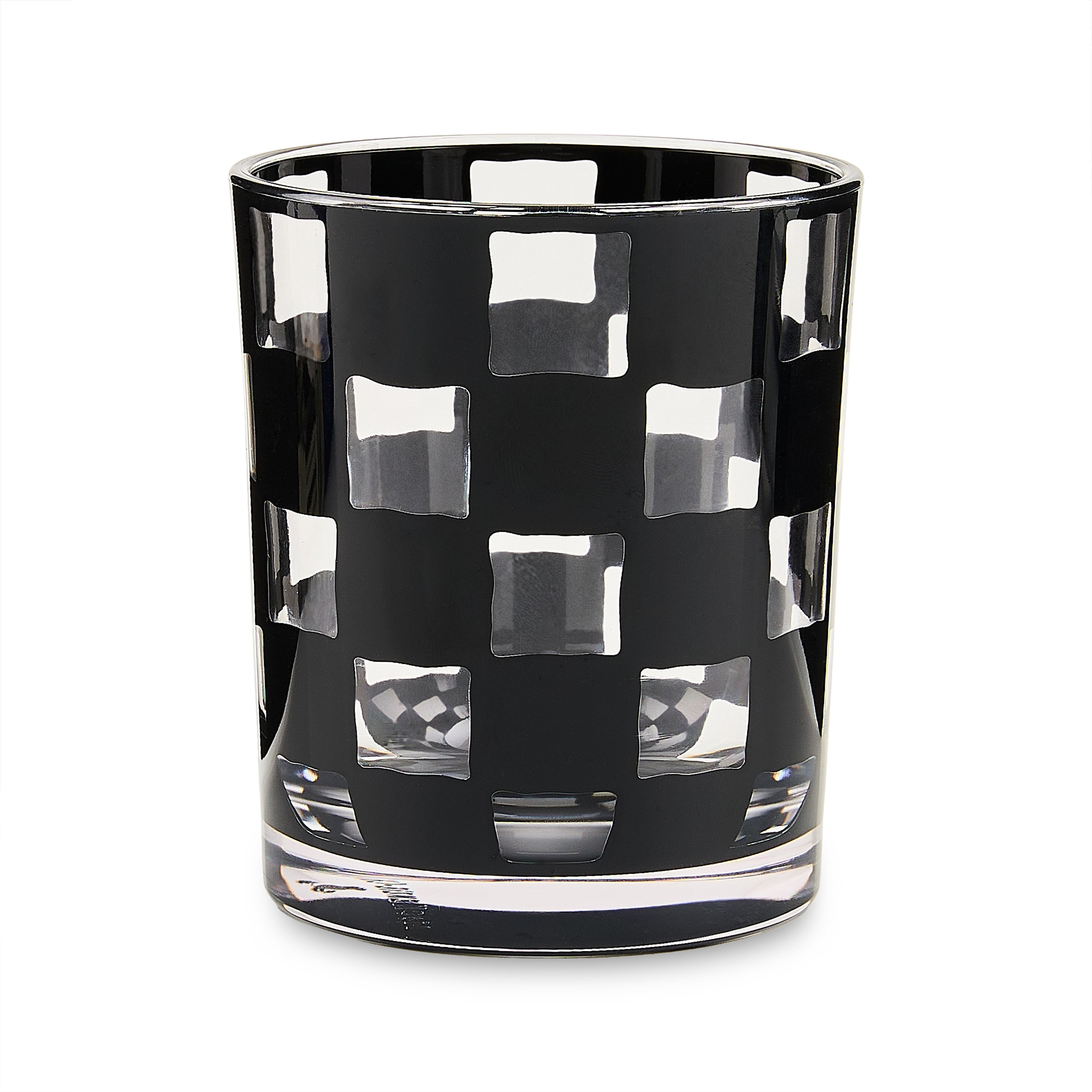 Black Check Acrylic Tumblers, Set of 4