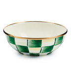 Mackenzie-Childs Emerald Check, Green and white checked everyday bowl